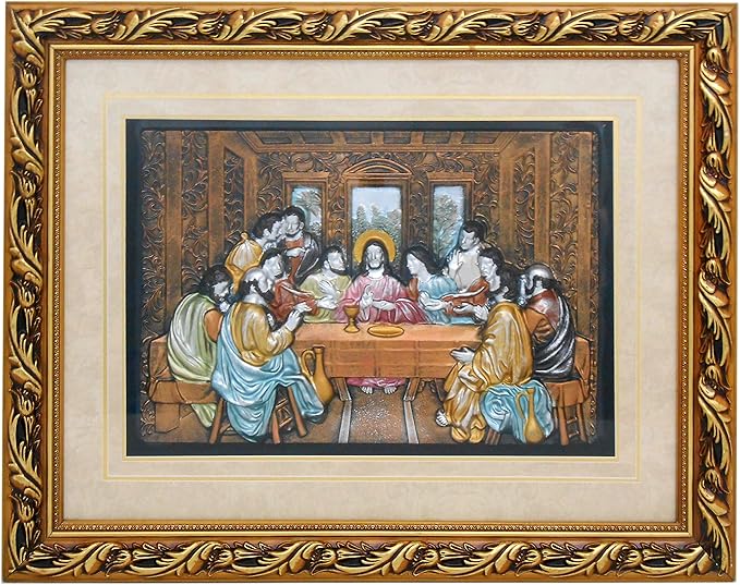 The Last Supper Christian Wall Hanging Ornate Gold Wood