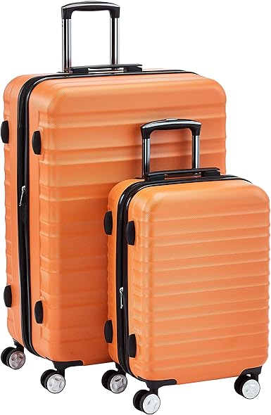 orange hard shell suitcase