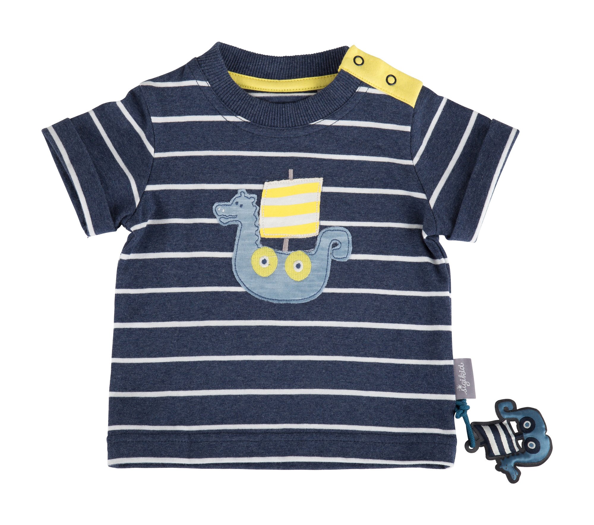 Sigikid Baby_Boy's T-Shirt, Blue (Melange Abl 390 772), 3-6 Months