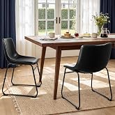 LEMBERI Faux Leather Bar Stools Set of 2, 18 Inch Modern Kitchen &amp; Dining Room Chairs with Backrest and Metal Legs, Comfortable Upholstered Seat