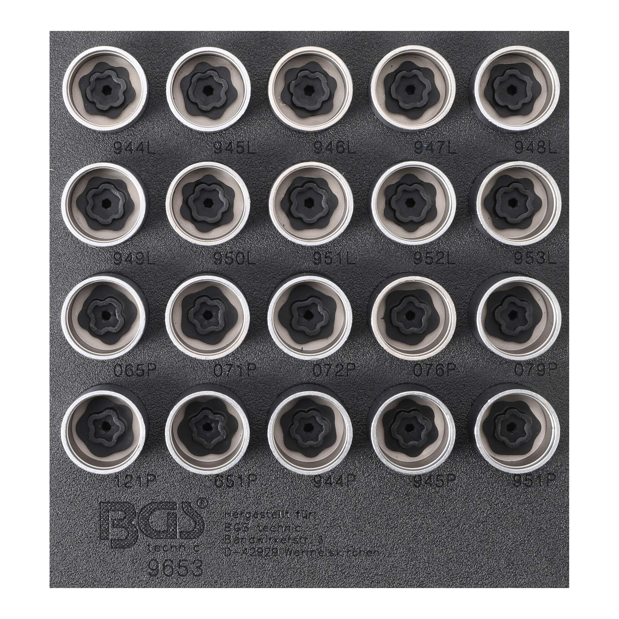 BGS 9653 | Tool Tray 1/6: Rim Lock Socket Set for Volvo | 20 pcs.