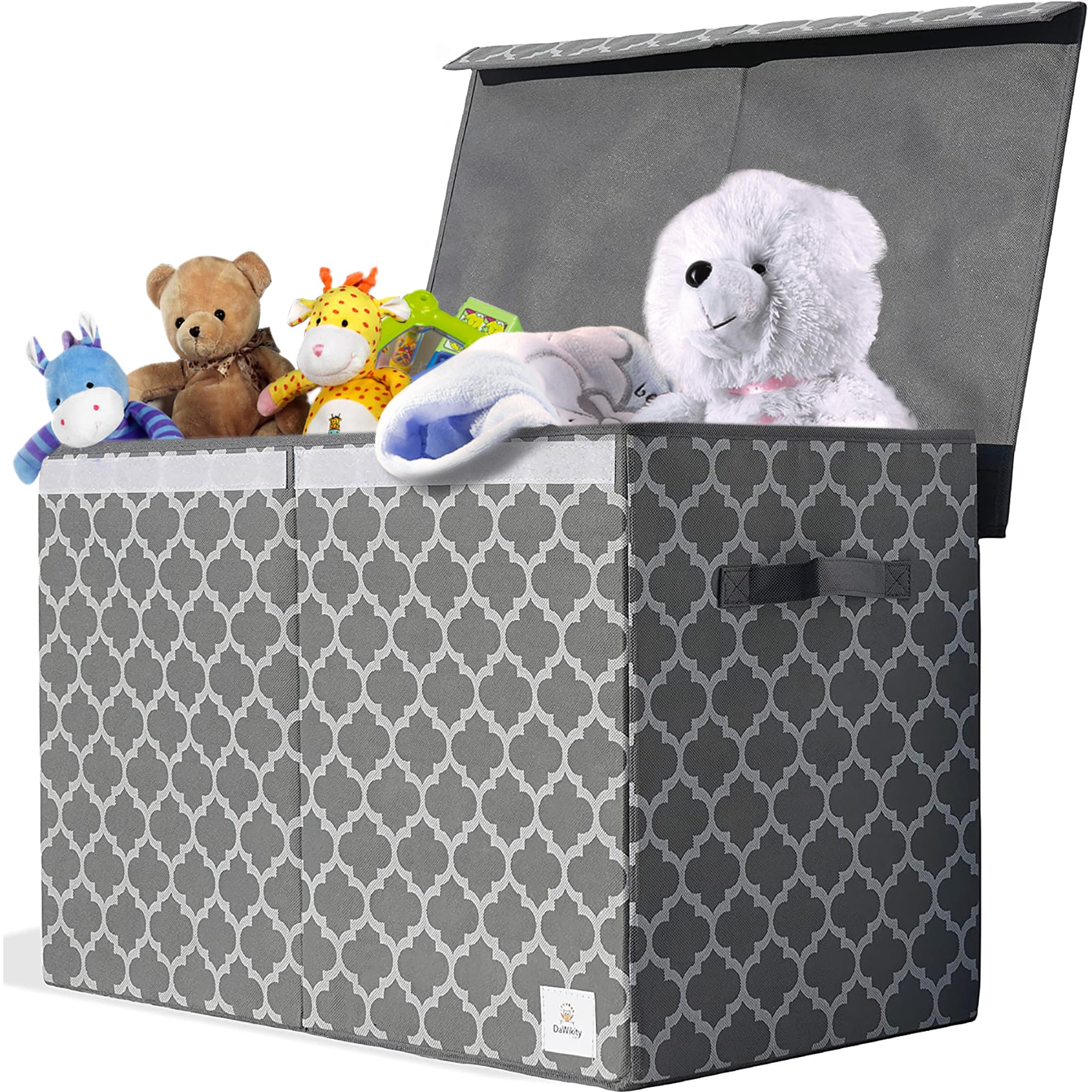 Large Toy Box Chest with Lid - Collapsible Sturdy Toy Bin Storage ...