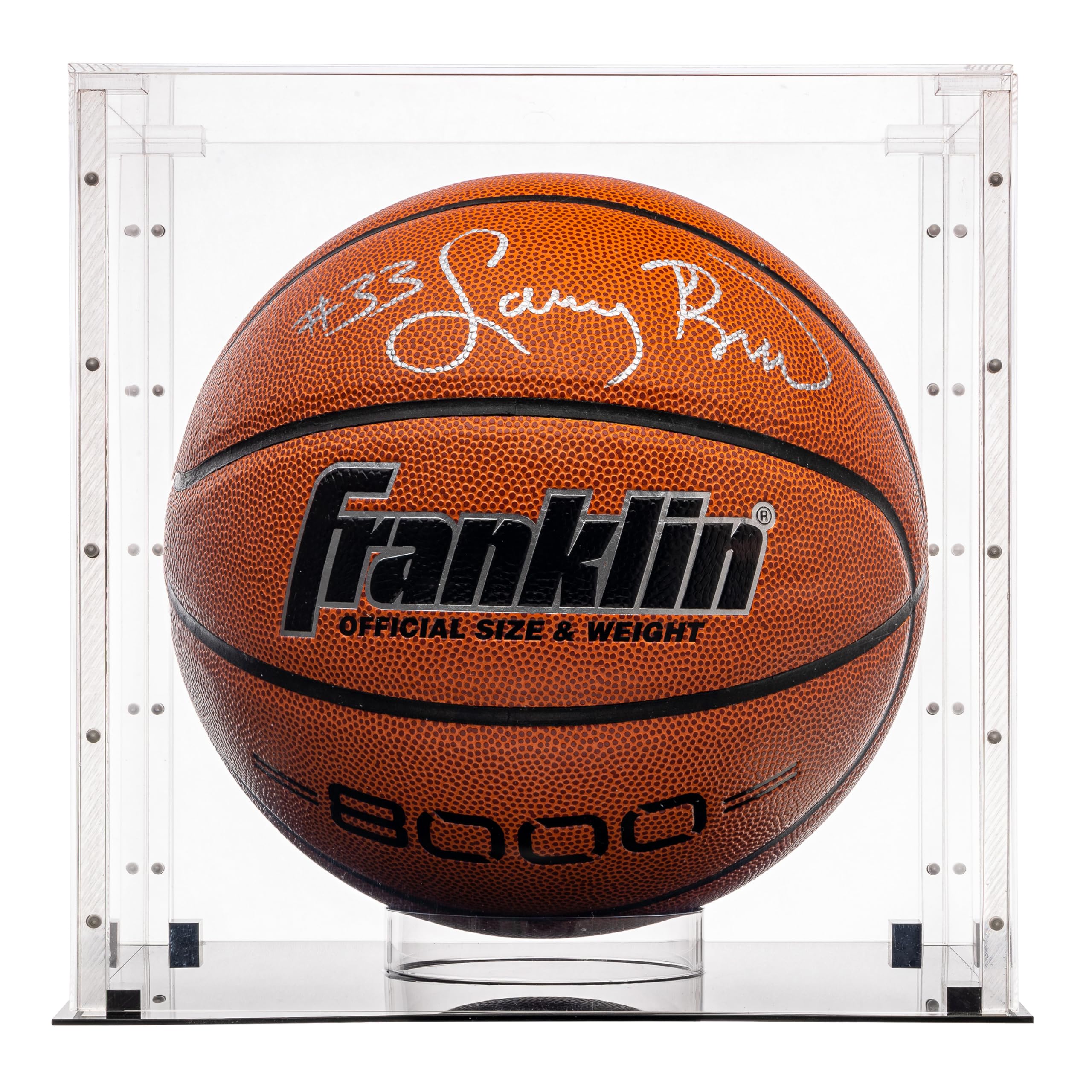 Photo 1 of Franklin Sports Full Size Basketball / Soccer Acrylic Display Case – Magnetic Snap Together – Memorabilia – UV Protected – Sport Collectibles