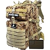 AMERICANPHOENIX 45L Elite Tactical Backpack | 3X Stronger Work & Military Backpack | Water Resistant and Heavy Duty | 3 Day MOLLE Bug Out Bag (Sand Storm)