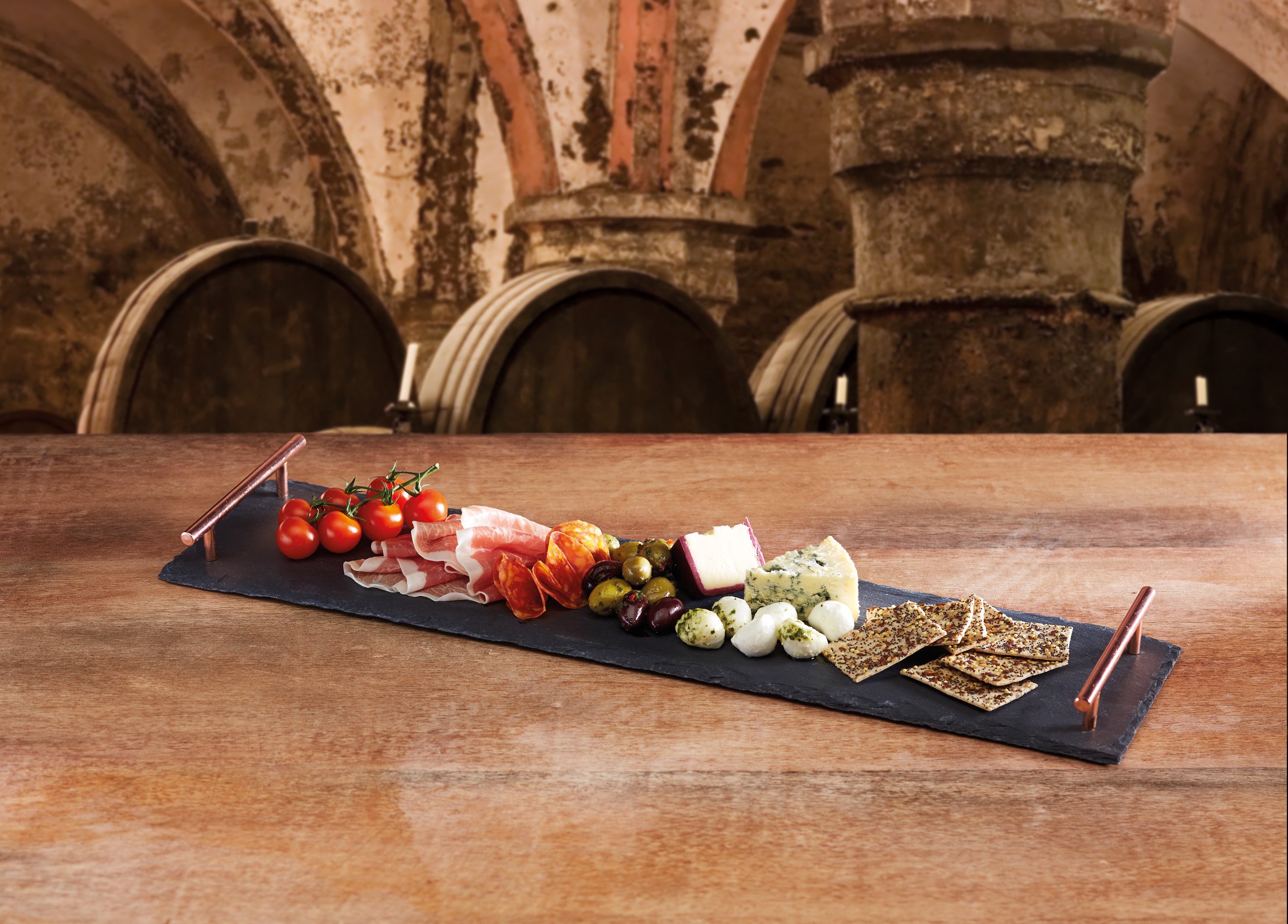 Artesa KitchenCraft Slate Serving Tray/Platter with Copper Finish