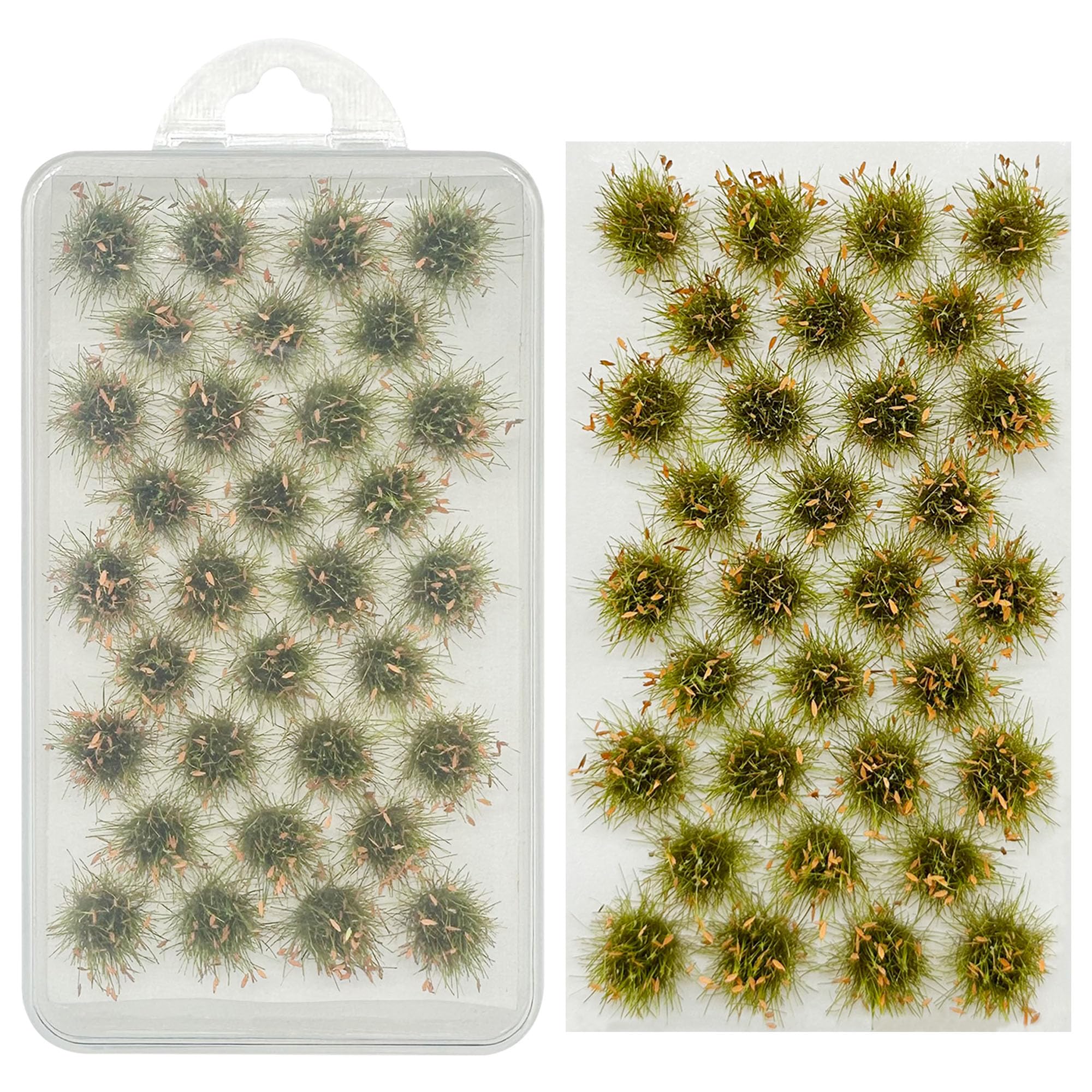 Woohome 32 PCS Miniature Grass Cluster, Orange Static Grass Tuft Model Vegetation Groups Static Grass Tufts for DIY Model Train Landscape Railroad Scenery Grass Tufts Flower