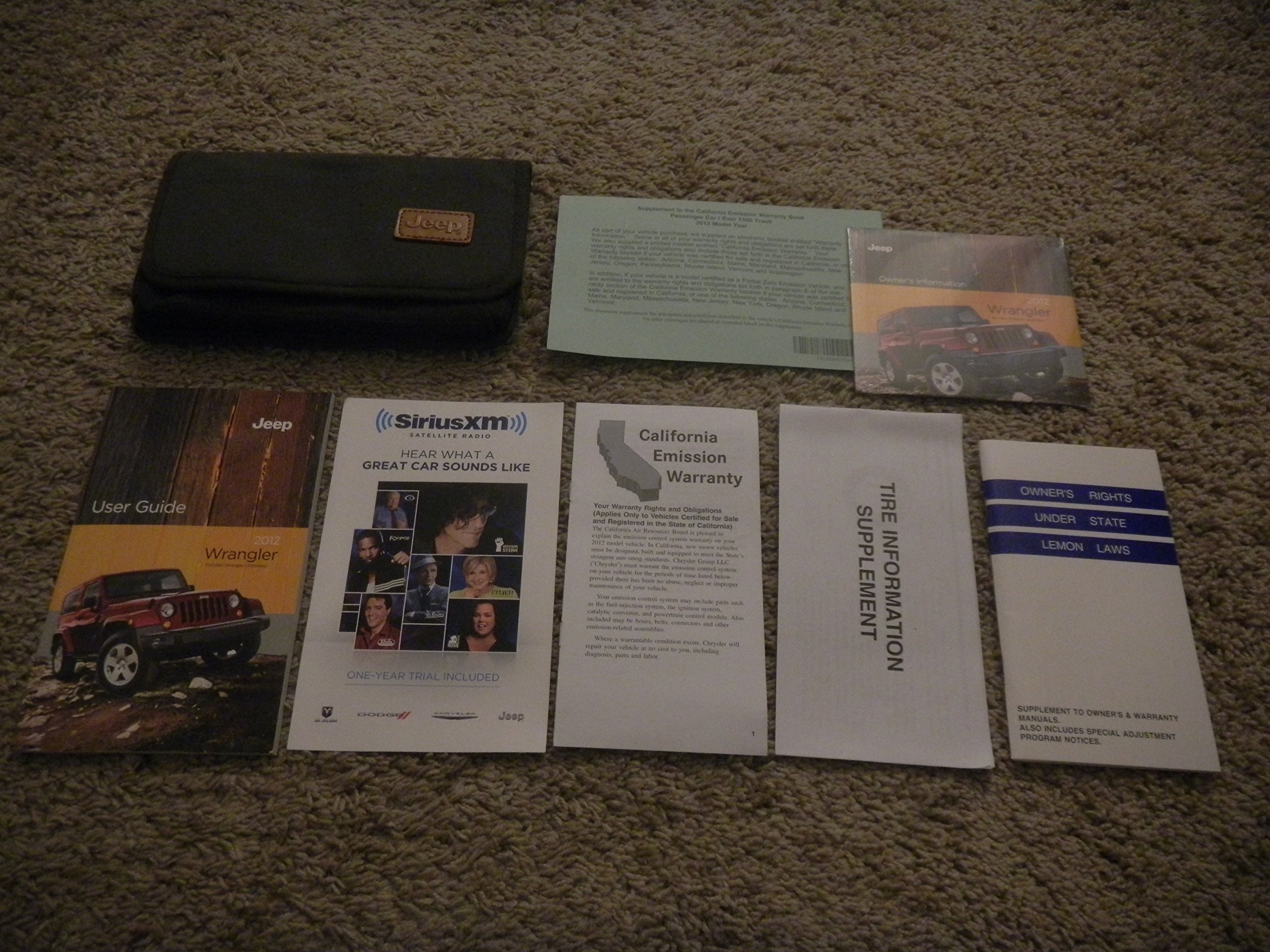 2012 Jeep Wrangler Owners Manual Paperback – 2012