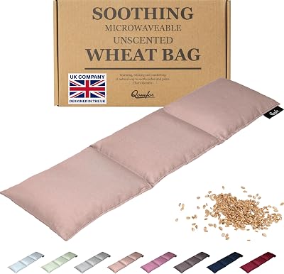 Qomfor Microwavable Wheat Bag Pink 3-Chamber Heat Pad 46x12 cm