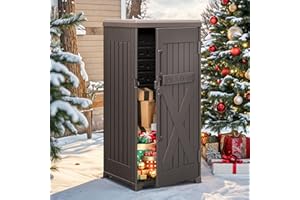 YITAHOME 60 Gallon Large Package Delivery and Storage Box, Double-Wall Resin Outdoor Package Delivery and Waterproof Deck Box for Porch, Curbside, 8.5 Cubic feet, Brown