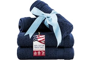 AMERICAN VETERAN TOWEL 100% Cotton 4 Piece Hand Towels, 13x13 Small Hand Towels for Bathroom, Navy Blue