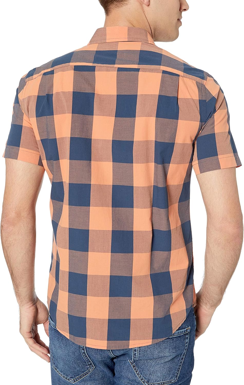  Essentials Men's Slim-Fit Short-Sleeve Casual Poplin Shirt: Clothing