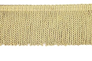 BEL AVENIR Curtain Fringes Bullion Fringe Trim 5 Yard x 5.9 Inches Fabric Trims Sewing DIY Decoration for Curtain Sofa Clothes - Gold
