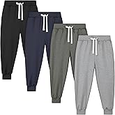 Resinta 4 Pack Toddler Boys Sweatpants Kids Pull On Casual Pants Athletic Joggers with Drawstring Pockets for Boys