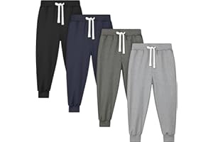 Resinta 4 Pack Toddler Boys Sweatpants Kids Pull On Casual Pants Athletic Joggers with Drawstring Pockets for Boys