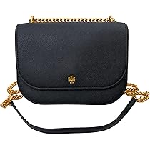 Tory Burch Emerson Flap Adjustable Shoulder Bag (Black): Handbags 