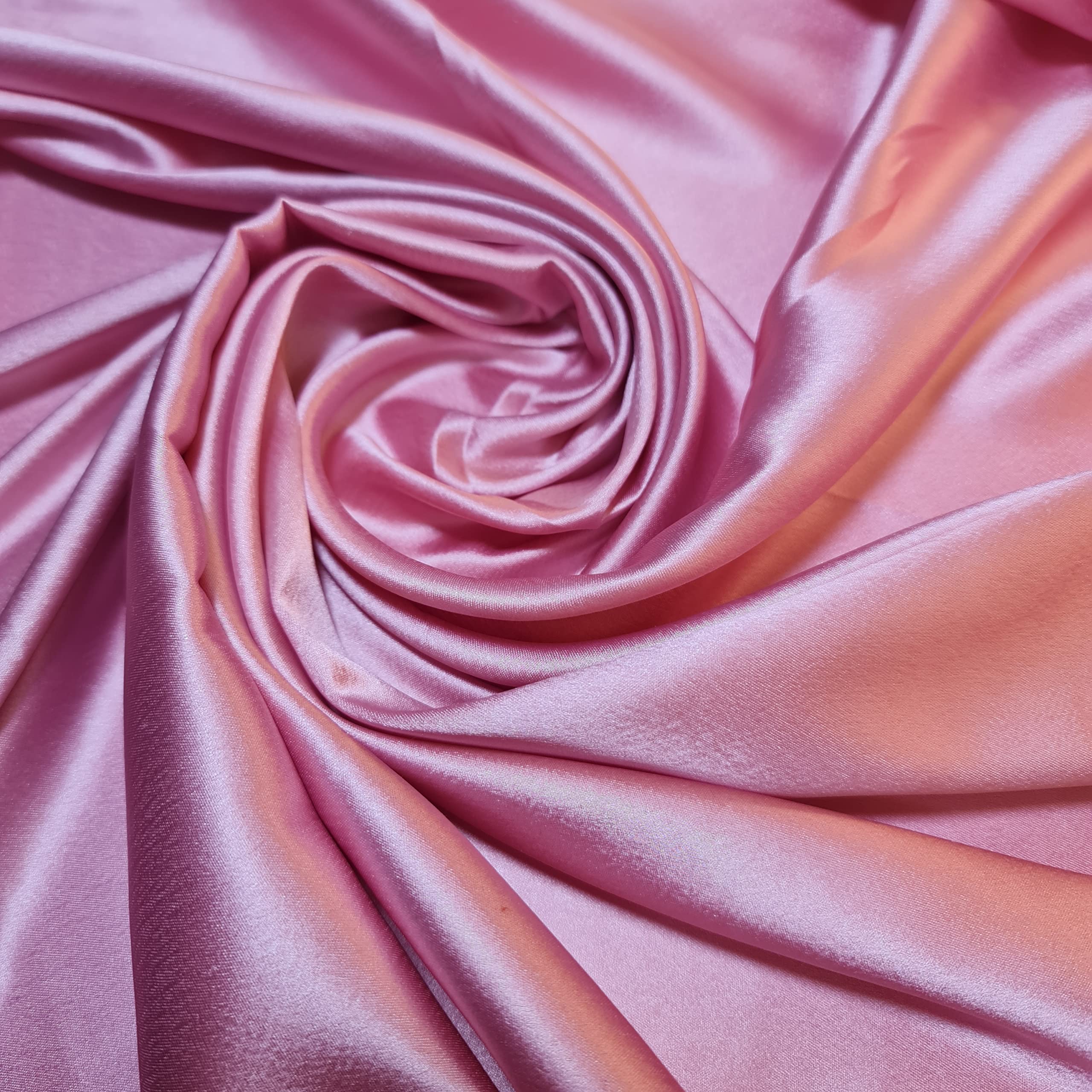 Glossy Charmeuse Silk Satin Bridal Dress Polyester Lining Craft Fabric 44" Meter (2 Meter, Dusk Pink)