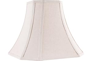 JERHOUS Beige Square Cut Corner Bell Lamp Shade Medium Lampshade 6.5``Top×13``Bottom×10.6``Hight(Spider) Rustic Lamp Shade for Table & Floor Lamp - Lampshade Replacement
