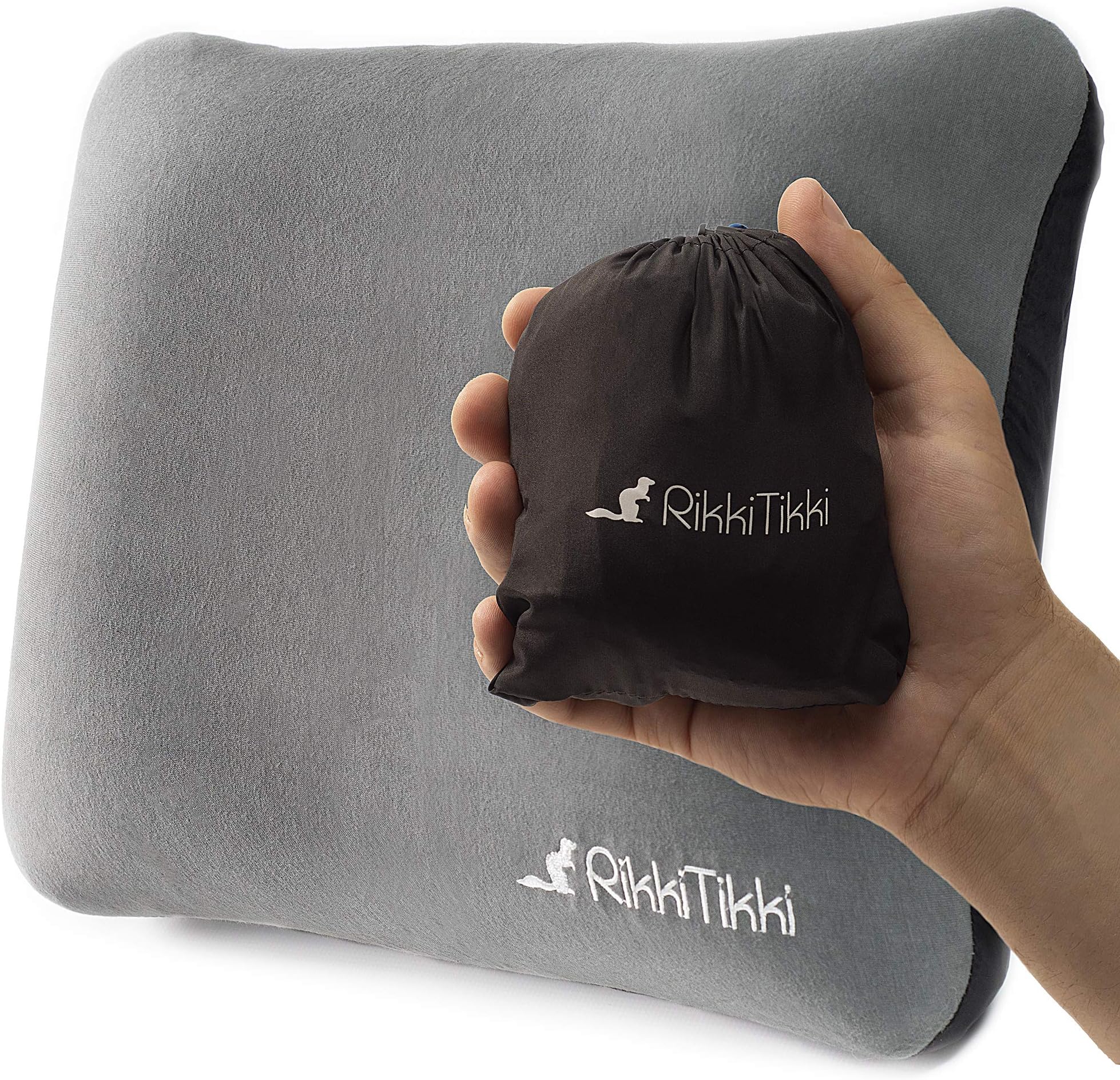 RikkiTikki Inflatable Camping Pillow - Hiking Pillow Ultralight - Backpacking Pillow Lightweight - Camp Pillow Compressible - Blow Up Camping Pillow