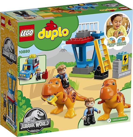 Amazon.com: LEGO DUPLO Jurassic World T. rex Tower 10880 Building Blocks (22 Pieces) (Discontinued by Manufacturer): Toys \u0026 Games