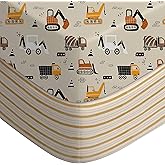 Yoofoss Baby Crib Sheets for Boys Girls, Fitted Crib Sheet 2 Pack for Standard Crib and Toddler Mattress, Super Soft Microfiber Baby Sheet 28x52x8in(Brown+Stripe)