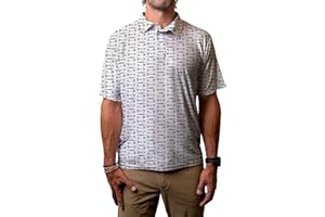 Blue 84 Men's NHL Officially Licensed Short Sleeve Performance Polo All Over Print White