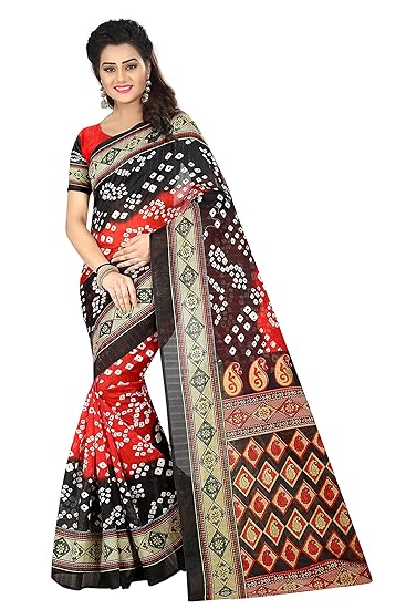 TDC Silk with Blouse Piece Saree (Bandhani 23_Multicoloured_Free Size)