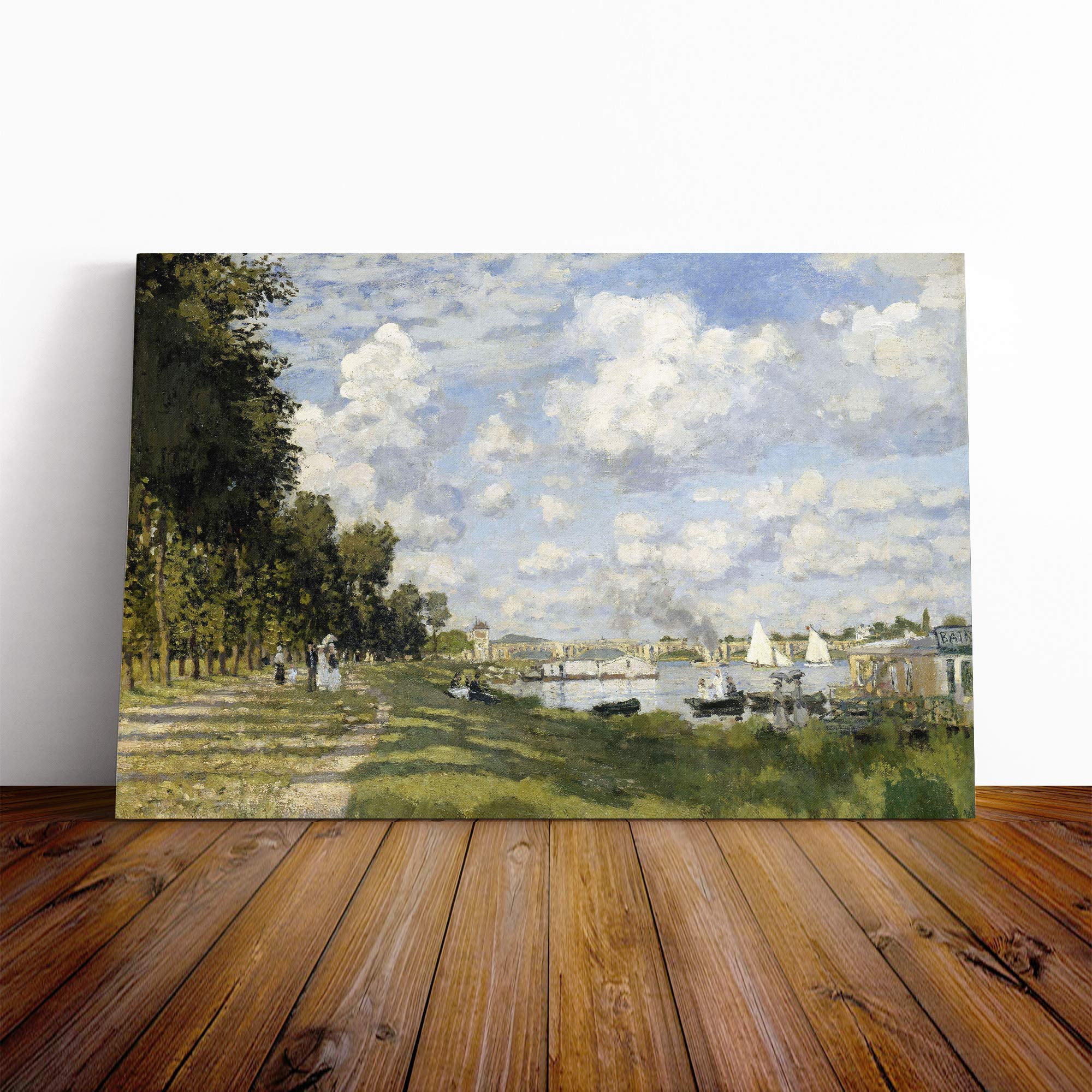 Big Box Art Canvas Print Wall Art Claude Monet Bassin Dargenteuil | Mounted and Stretched Box Frame Picture | Home Decor for Kitchen, Living Room, Bedroom, Hallway, Multi-Colour, 20x14 Inch