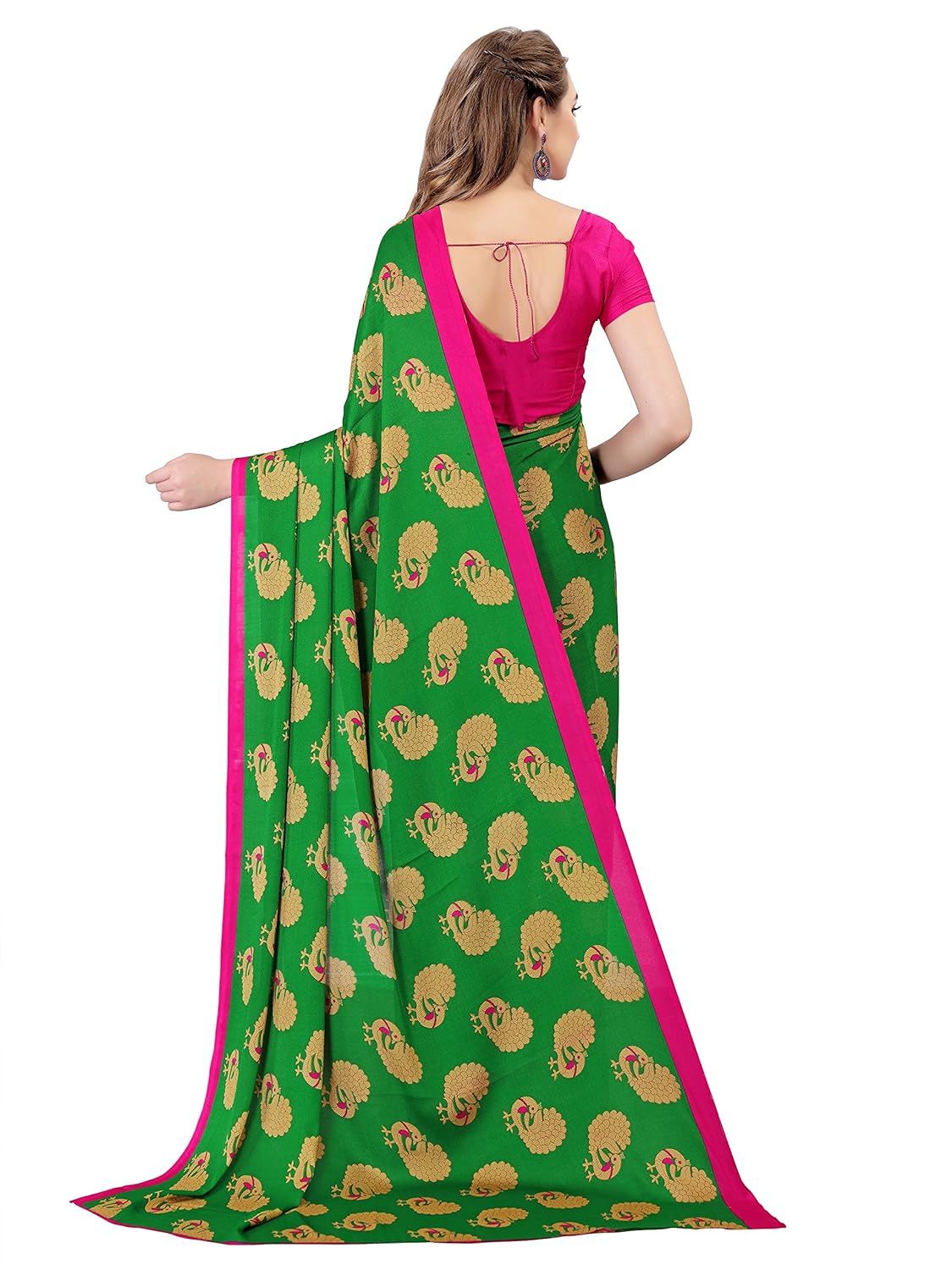 indira designer crepe saree with blouse piece (twin-jannu-green_green_free size)