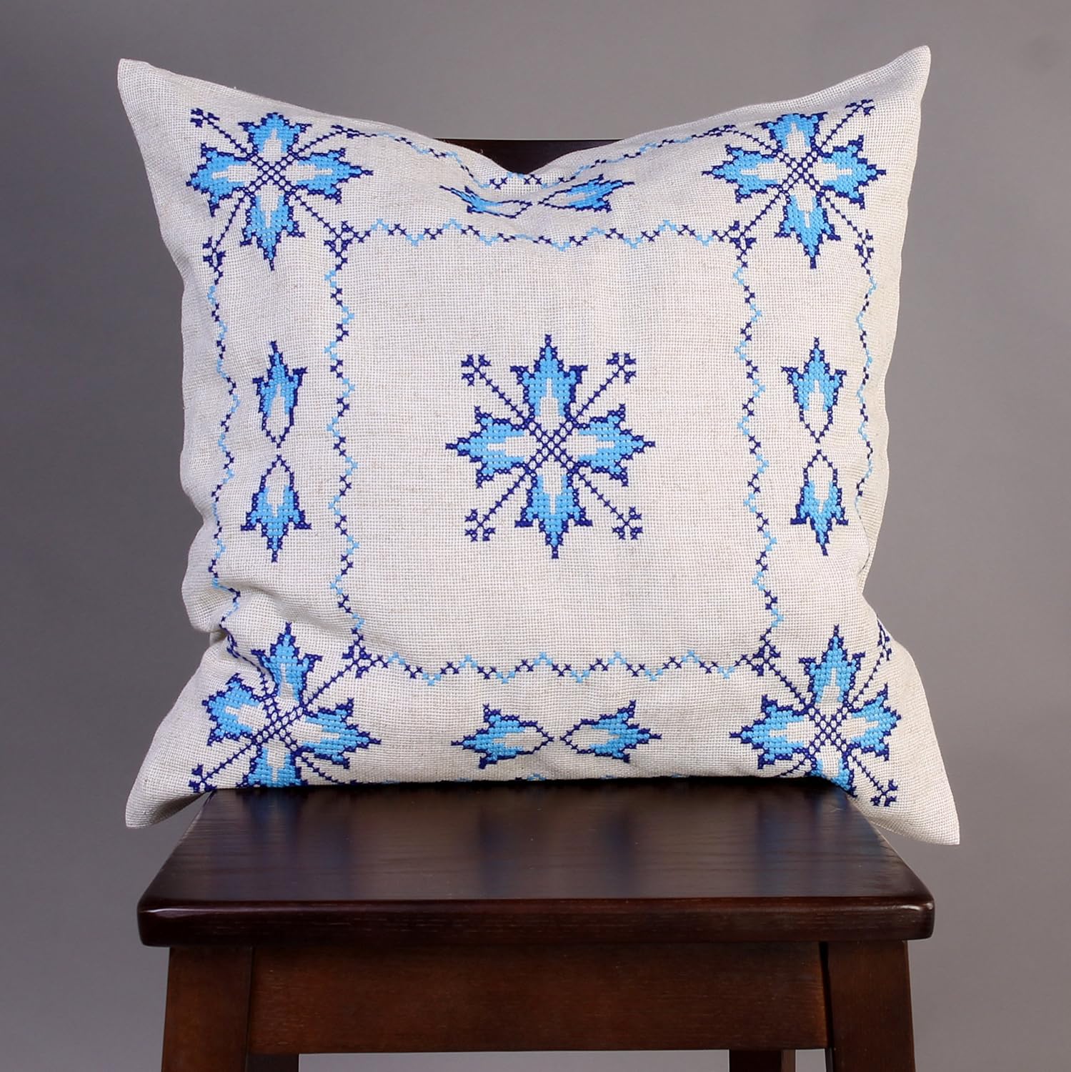 Amazon Com Buckwheat Pillow 17 7 Inch Embroidered Covers Gray
