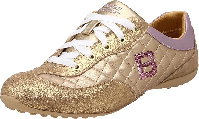 Amazon Com Bebe Sport Women S Crowning Low Profile Sneaker Gold 5 M Fashion Sneakers