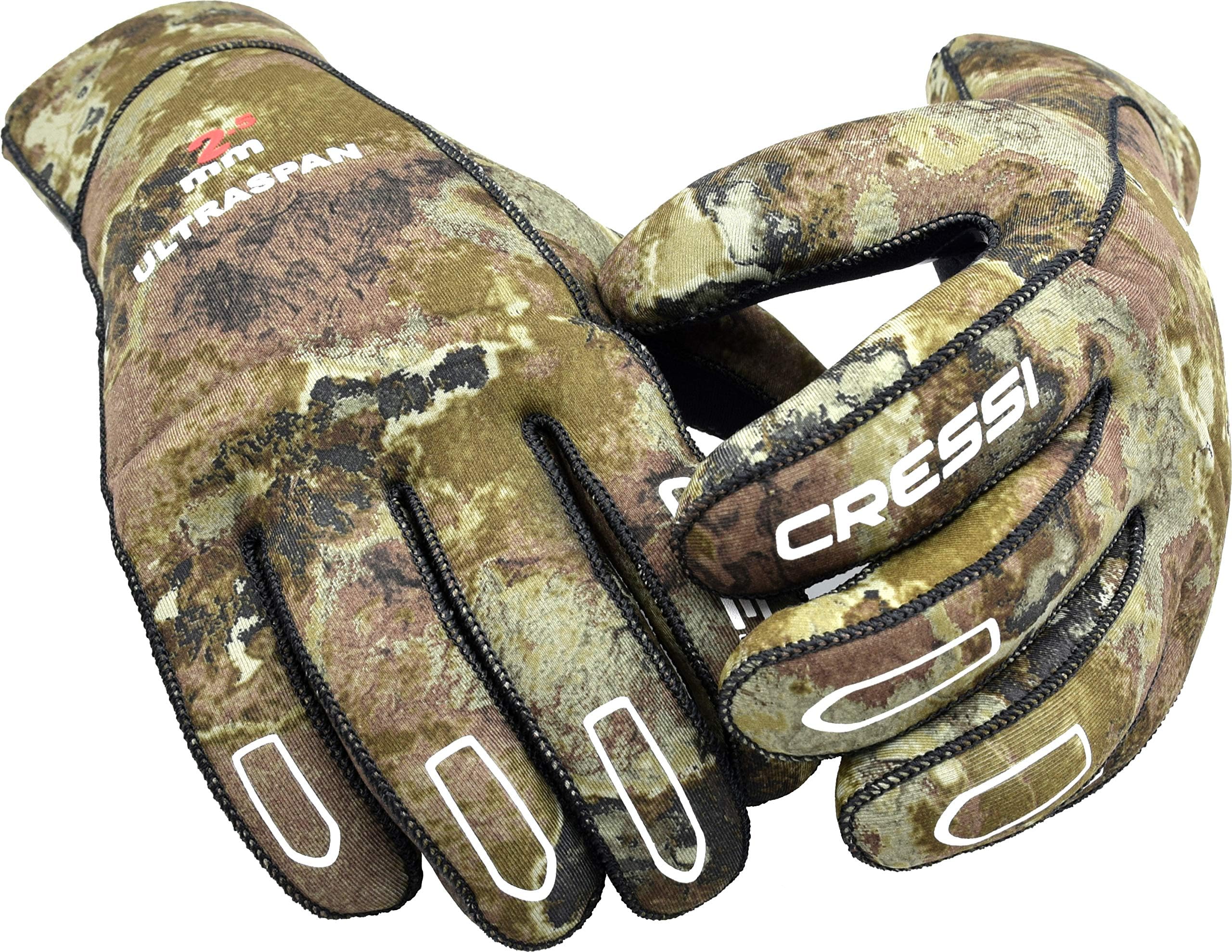 Cressi ULTRASPAN, 2.5mm Camo Diving Spearfishing Gloves - Cressi: Quality Since 1946