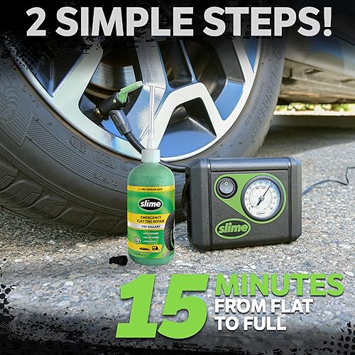 Slime 50107 Flat Tire Puncture Repair, Smart Spair, Emergency Kit