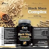 Nu U Nutrition Black Maca Root 6000mg 180 Veg Capsules UK Made view 8