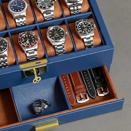 Rothwell Real Leather Watch Box ROTHWELL 10-Slot Watch Box In