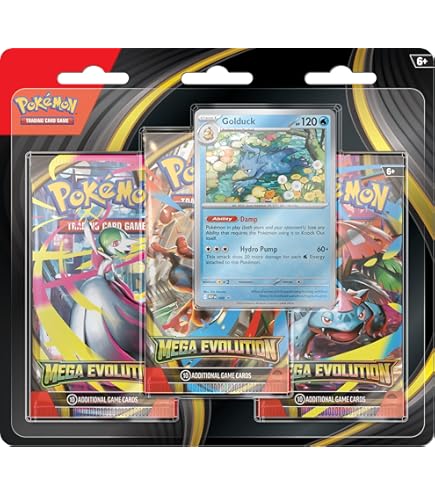 Pokemon TCG Mega Evolutions 1 Three Booster Blister : Toys & Games