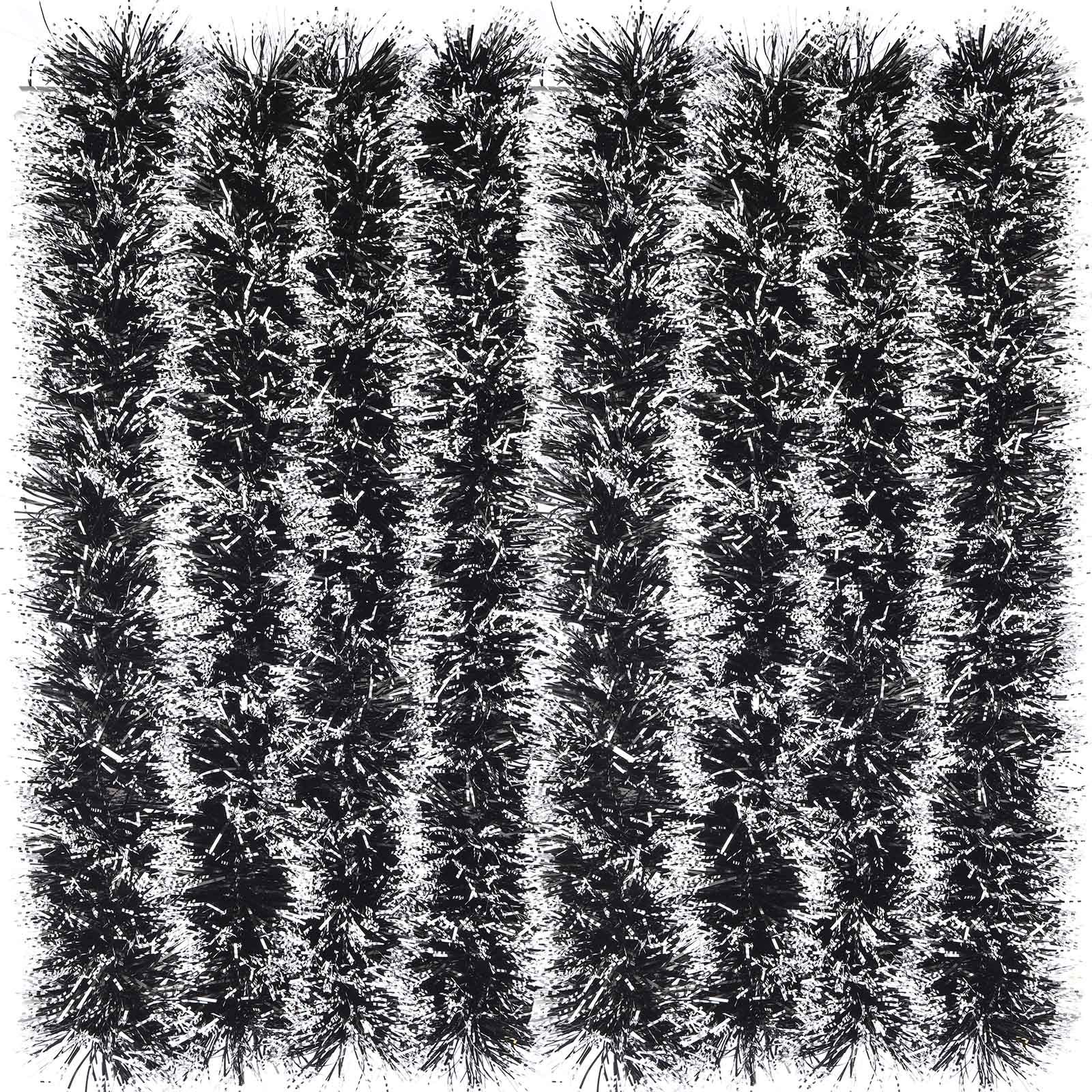 EBOOT 39.4 Feet Christmas Tinsel Garland Shiny Garland Metallic Christmas Tree Hanging Decorations for Holiday Indoor and Outdoor Decorations(Black)