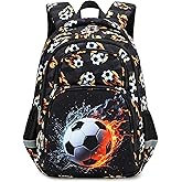 abshoo Cute Soccer School Backpack For Boys Elementary Kindergarten Kids School Bag (Soccer Black)