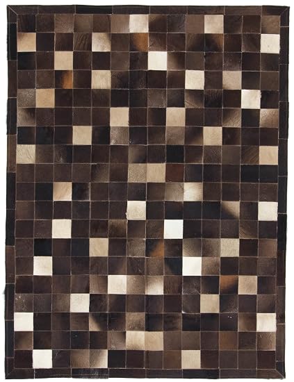 Carpetfine Kuhfell Teppich 150x200 Beige Braun Kariert Amazon