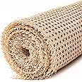Natural Rattan Cane Webbing Roll - 5 Feet Hexagon Weave Mesh, 1/2 Inch Pre-Woven Cane Net Open Weave Wicker for Cabinet Chair