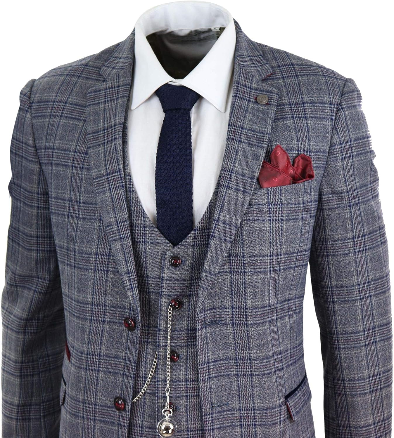 Mens Herringbone Tweed Check 3 Piece 