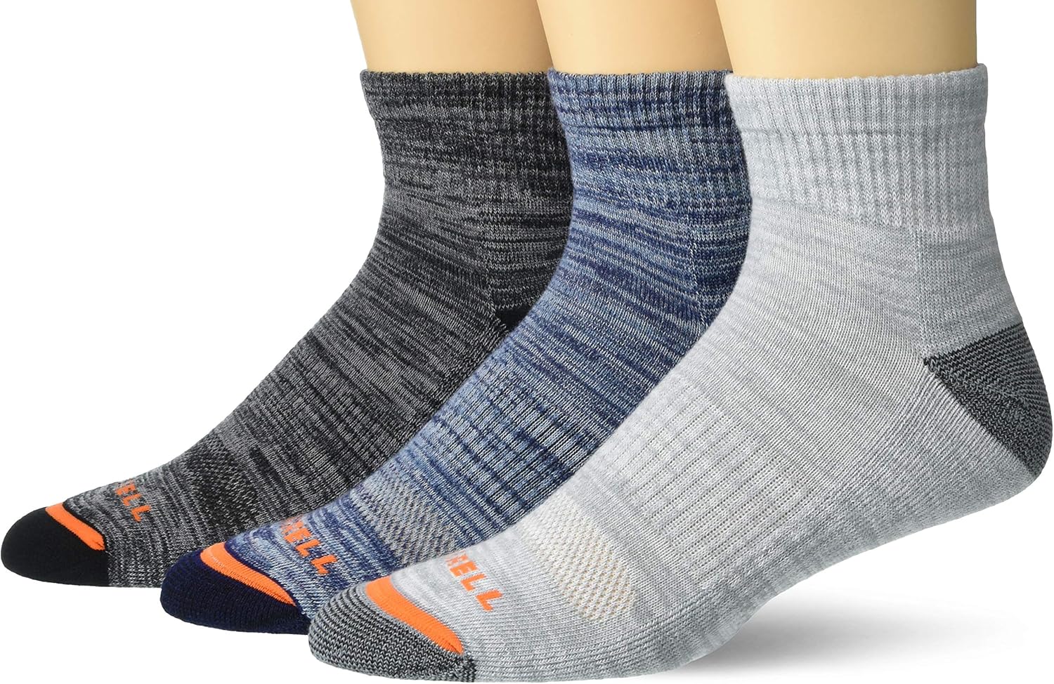 Merrell mens Cushioned Hiker Quarter 3 Pair Casual Sock: Clothing