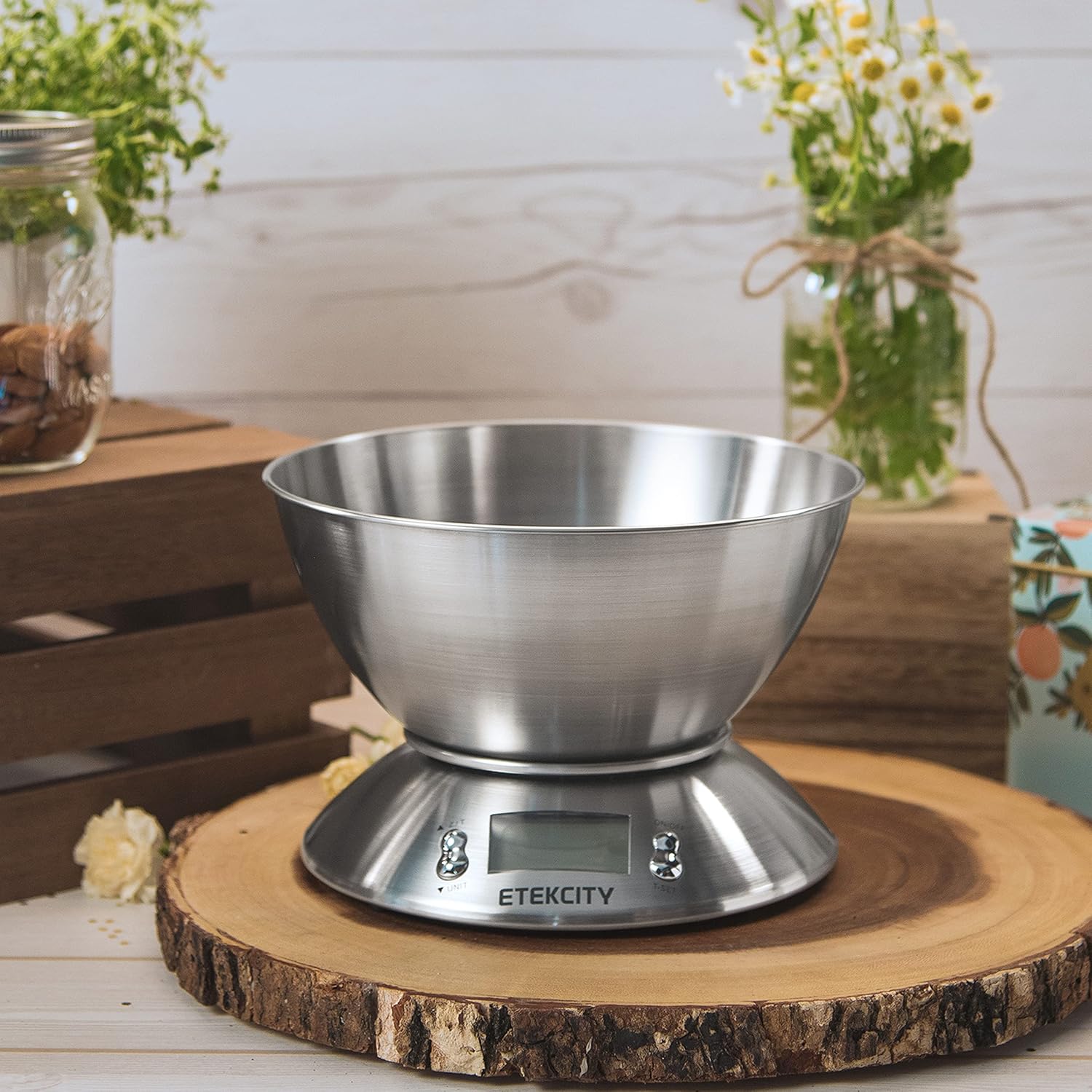 Etekcity Food Scale with Bowl, Timer, and Temperature Sensor, Digital Kitchen Weight for Cooking and Baking, 2.06 QT, Silver: Kitchen & Dining