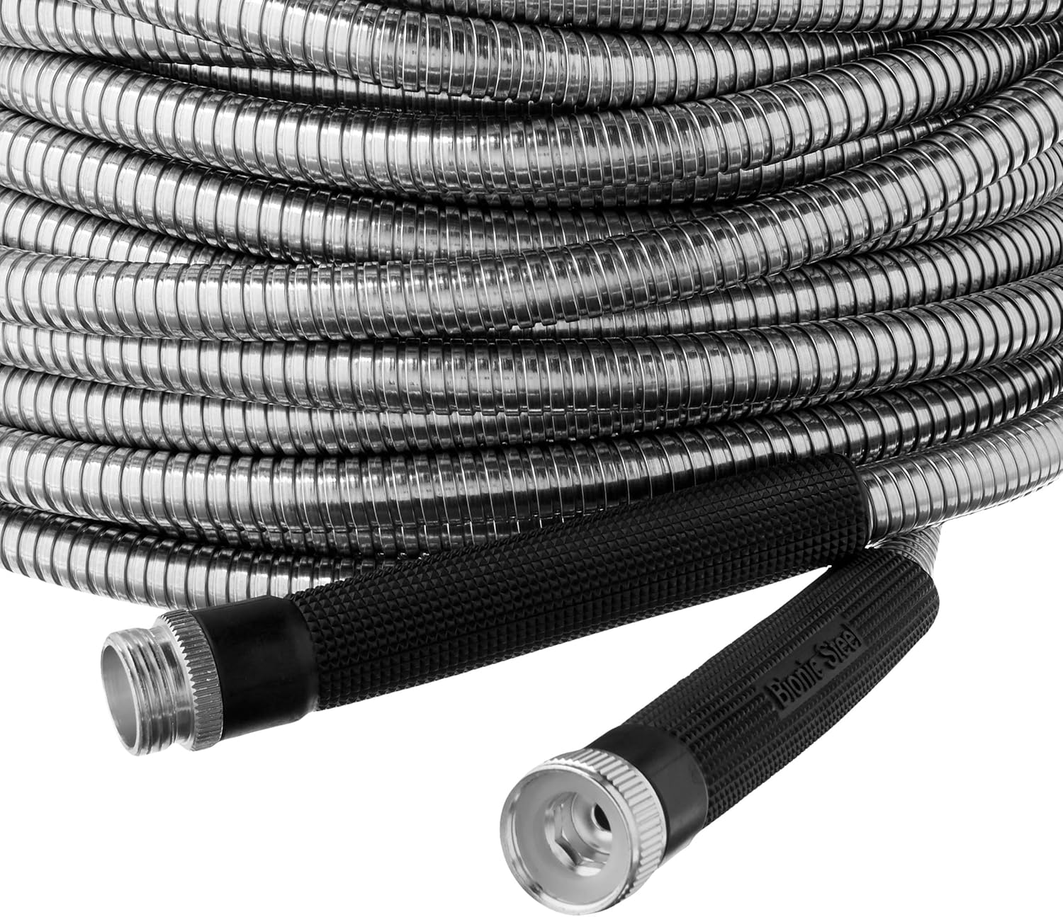 Bionic Steel 75 Foot Garden Hose 304 Stainless Steel Metal Water Hose – Super Tough & Flexible, Lightweight, Crush Resistant Aluminum Fittings, Kink & Tangle Free, Rust Proof, Easy to Use & Store : Garden & Outdoor