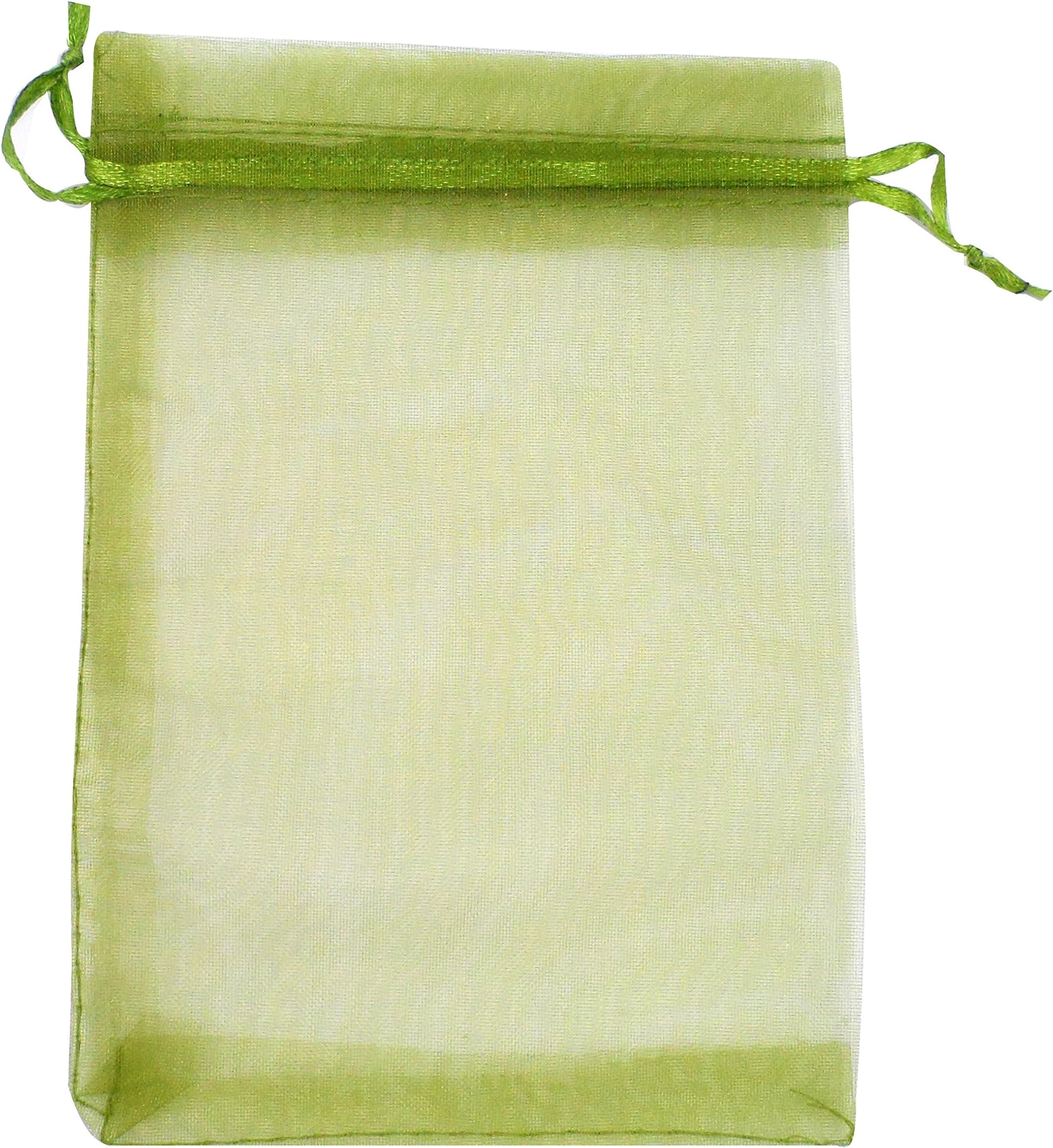 ATCG 50pcs 8x12 Inches Large Drawstring Organza Bags Decoration Festival Wedding Party Favor Makeup Pouches (Green)