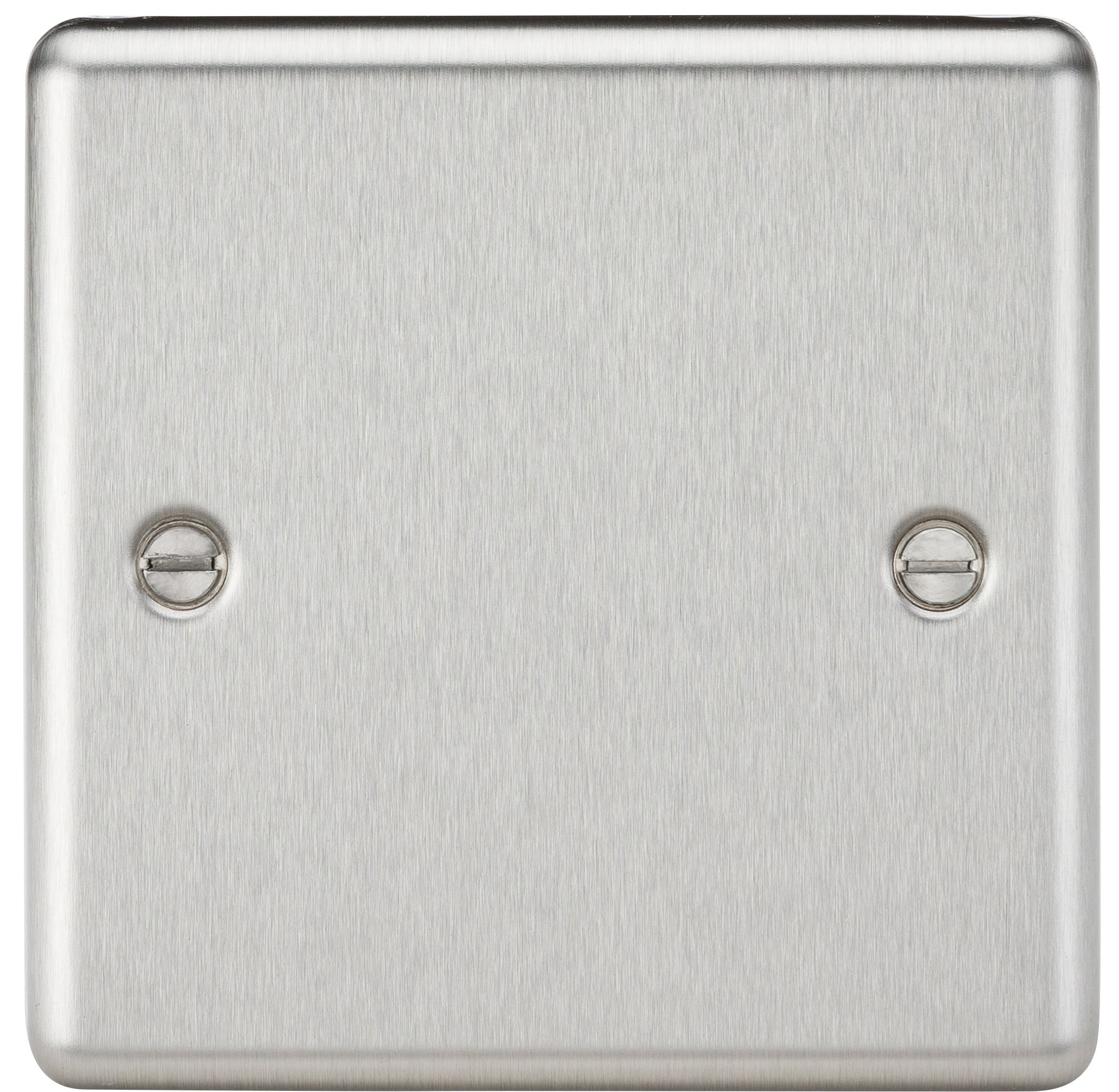 Knightsbridge CL85BC 1G Rounded Edge Brushed Chrome Blanking Plate, Silver