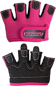 Contraband Pink Label 5537 Womens Micro Weight Lifting Gloves w/Grip-Lock Silicone Padding (Pair) - Minimalist Half Gloves - Apple Watch Friendly