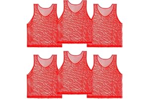 RAINFLOW Pinnies Soccer Pennies - Set of 6 Team Practice Jersey for Youth Teen Adult,Pennies for Sports,Scrimmage Vest