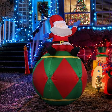 Amazon.com: Sunnydaze Inflatable Christmas Decoration - 6-Foot Santa
