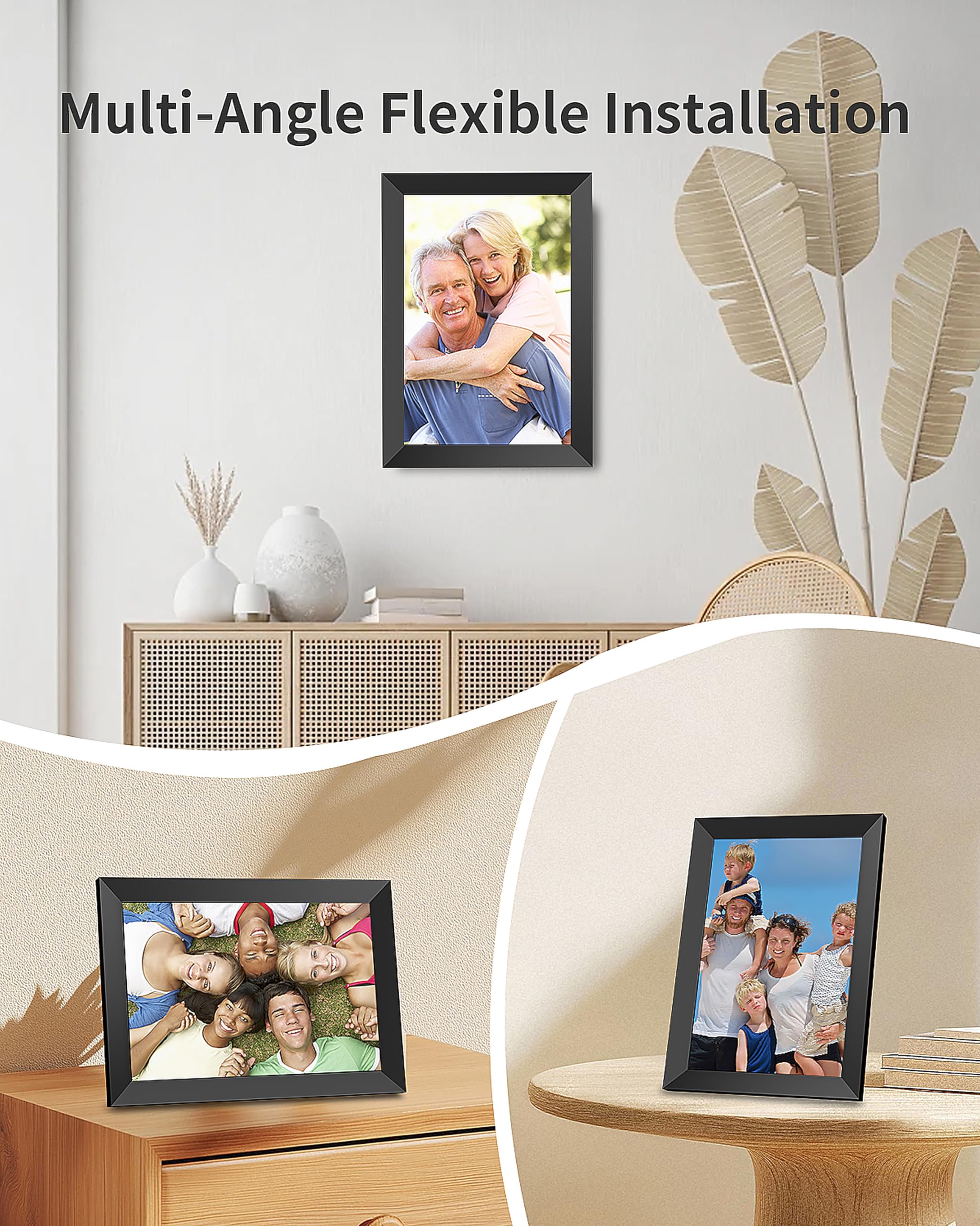 Frameo Digital Picture Frame, 10.1 Inch Smart WiFi Digital Photo Frame Electronic with 1280x800 HD IPS Touch Screen, Auto-Rotate, Wall Mountable, Share Photos/Videos Instantly via Frameo App