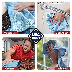 USANOOKS Microfiber Cleaning Cloth - Turq - 12Pcs